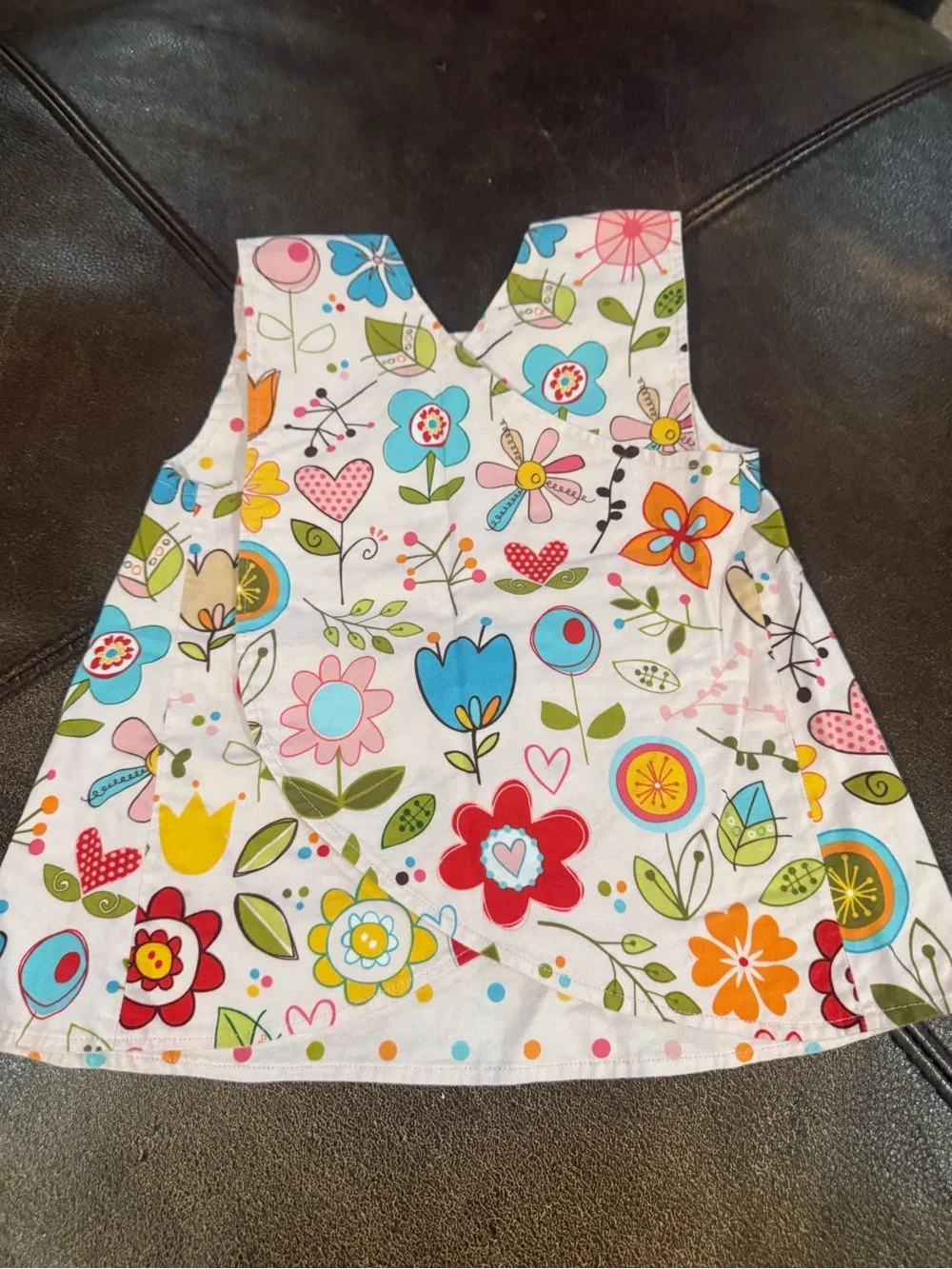 Floral and polka dot Apron top with bloomers.